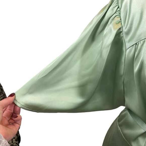 Ladies Flounce London‎ long sleeve wrap maxi dress in light khaki Size 18 - Picture 6 of 14